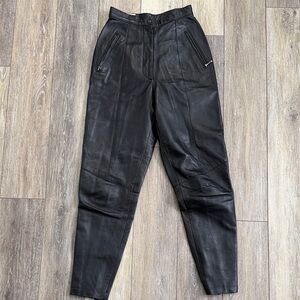 Women's Black Leather Pants